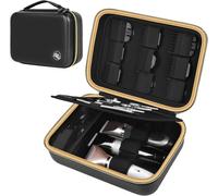Sac d'accessoires pour tondeuse à cheveux et accessoires, boîte de rangement portable pour tondeuse à cheveux, kit de toilettage et accessoires de barbier - Noir foncé