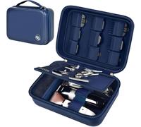 Sac d'accessoires pour tondeuse à cheveux et accessoires, boîte de rangement portable pour tondeuse à cheveux, kit de toilettage et accessoires de barbier - Noir foncé