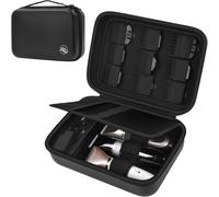 Sac d'accessoires pour tondeuse à cheveux et accessoires, boîte de rangement portable pour tondeuse à cheveux, kit de toilettage et accessoires de barbier - Noir foncé