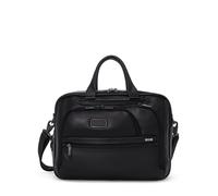 Sac d'affaires en cuir noir Tumi Alpha 4 Noir, extensible jusqu'à 15 pouces