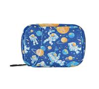 Sac d'aide à l'astronaute avec compartiments détachables - Pilulier portable - Motif planète spatiale - Bleu