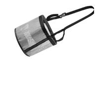 Sac d'alimentation pour cheval, muselière en maille de ventilation, avec sangle réglable, sangle réglable (gris, M)