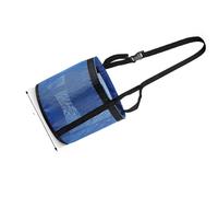 Sac d'alimentation pour cheval, muselière en maille de ventilation, avec sangle réglable, sangle réglable, bleu, taille L