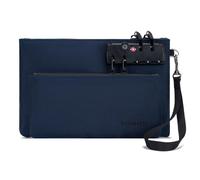 Sac d'argent avec serrure, double couche pour hommes et femmes, pochette d'accessoires de verrouillage, sac de banque, sac à monnaie avec serrure et fermeture éclair (bleu)