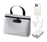 Sac d'argent - Sac d'argent verrouillable, sacs de rangement étanches, conception compacte sécurisée avec fermeture éclair fiable, accessoire de rangement pour protéger les bijoux, passeports et doc