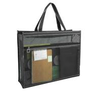 Sac d'art en, 43 x 33 x 11 cm, Organiseur de Documents Transparent avec poignée et Fermeture éclair - Sac fourre-Tout A3 pour œuvres d'art, et matériel pédagogique, Noir