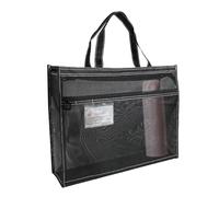 Sac d'art en maille | 43 x 33 x 11 cm transparent avec poignée et fermeture éclair, sac fourre-tout A3 pour œuvres d'art, graphiques et matériel pédagogique, Noir , Refer to description, Unisexe