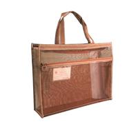 Sac d'art en maille, porte-documents à fermeture éclair en maille, 17 x 13 x 4,4 pouces Organiseur de documents transparent avec poignée et fermeture éclair - Porte-œuvres d'art A3 pour poster, livre