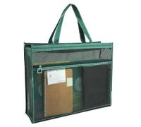 Sac d'art en | Organiseur Transparent de 43 x 33 x 11 cm avec poignée et Fermeture éclair | Sac fourre-Tout A3 pour œuvres d'art, et matériel pédagogique, Vert, Refer to Description