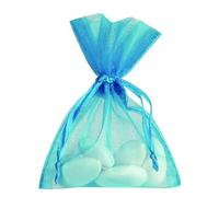 Sac de 10 sachets Organza pour dragées Turquoise