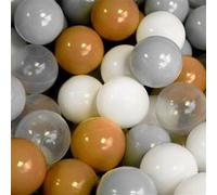Sac de 100 balles de jeu ou de piscine 5,5 cm - Doré, gris, blanc et transparent - Monsieur Bébé Doré G