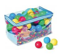 Sac de 100 balles Multicolores en Plastique - diametre 6.4 cm - Accessoire Tente a balles - Set Jeu Enfant 1er Age avec Carte Animal