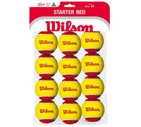 WILSON Balles de Tennis Starter Red, Paquet de 12, Jaune/Rouge, pour les Enfants, WRT137100