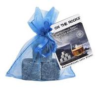 Generique Lot de 3 glaçons ON THE ROCKS - Granit bleu de Bretagne - Sachet en organza bleu