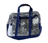 Sac de bain à roulettes pour ranger des articles de toilette, des chaussures, des lunettes, un maillot de bain, un sac à main et un sac à main pour femme, bleu marine, Taille unique