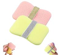 Sac de bain en mousse double face, 2 en 1, éponge de bain pour le visage et le corps, sac à savon exfoliant en maille, porte-savon de bar pour la douche (2 pièces-c)