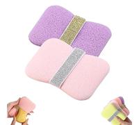 Sac de bain en mousse double face, 2 en 1, éponge de bain pour le visage et le corps, sac à savon exfoliant en maille, porte-savon pour barre de douche (2 pièces-a)