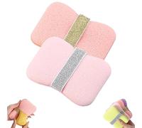Sac de bain en mousse double face, 2 en 1, éponge de bain pour le visage et le corps, sac à savon exfoliant en maille, porte-savon pour barre de douche (2 pièces)
