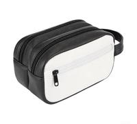 Sac de balle de golf en cuir synthétique avec sangle de poignet à double fermeture éclair - Rangement intérieur - 24 x 14 x 13 cm - Pour homme et femme - Noir - Vert - Bleu