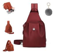 Sac de banlieue imperméable à 2 voies, grande capacité Oxford convertible, sac à bandoulière, sac fourre-tout de voyage antivol, rouge vin, Large