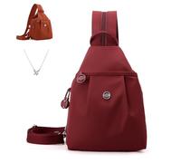 Sac de banlieue imperméable à 2 voies, imperméable Oxford grande capacité, sac à bandoulière convertible anti-vol pour les trajets et les voyages, Rouge, Medium