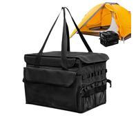 Sac de Batterie de Cuisine 30L avec Compartiments et Poches latérales-Sac de Rangement de Camping, Sac de Rangement de Pique-Nique, Sac de Rangement de Vaisselle de Camping-