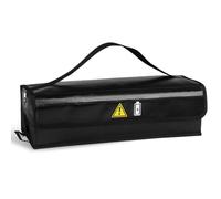 Sac de batterie pour vélo électrique - Boîte ignifuge - Sac de sécurité LiPo étanche et anti-explosion - Avec trous de canal de câbles et fermeture Velcro intérieure - Pour stockage, transport, charge