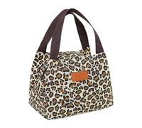 Sac De Boîte À Déjeuner Imprimé Léopard 1 Pièce, Sac De Boîte À Déjeuner À La Mode, Sac De Boîte À Déjeuner Pour Femmes, Sac À Main Portable, Grand Sac De Rangement