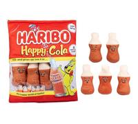 Sac de bonbons Haribo, amis en peluche, jouet anti-stress à serrer - à partager avec vos amis, 5 peluches par paquet, jeu de rôle créatif, cadeau pour 3 ans et plus (Happy Cola)