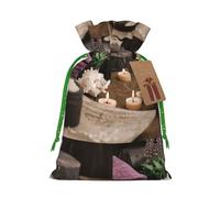 Sac de bougies de spa, cadeaux de Noël, panier à collations, avec cordon de serrage pour mariage, emballage de fête