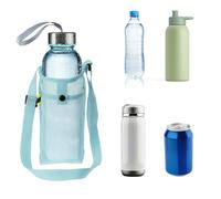 Sac de Bouteille D'eau en Filet, Sac pour Bouteille D'eau Portable,Couvercle de Bouteille D'eau avec Bandoulière Réglable, Pour Fitness, Marche, Escalade, Randonnée et Plus Encore (Bleu)