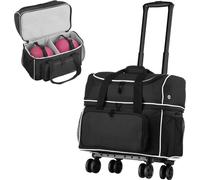 Sac de bowling pour 2 boules avec poignée rétractable et 4 roulettes - Sac de bowling pour deux boules - Sac de bowling professionnel