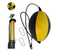 Sac de boxe à double extrémité - En cuir synthétique - Avec aiguille et mousqueton, kit de balle de vitesse réflexe de boxe pour MMA, entraînement de réaction, coordination œil-main, grève de