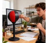 Sac De Boxe De Bureau - 17,7 X 40 Cm, Anti-Stress, Améliore La Vitesse De Réaction | Sac De Boxe Facile À Régler, Ballon De Boxes De Table pour Adultes Et, Gestion De La Colère Au Bureau, Fidg