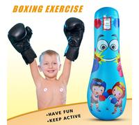 Sac De Boxe Gonflable Pour Enfants, 1.25m, Sac De Sable Debout Épais En Pvc, Colonne À Gobelets Pour Enfants