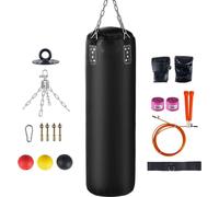 Sac de boxe lourd 120 cm pour adultes, adolescents et enfants - Set de sac de boxe non rempli avec gants de boxe, bandages et crochet de plafond - Intérieur/jardin - MMA, Kickboxing, Muay Thai