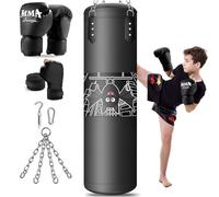 Sac de Boxe pour Enfants avec Gants de Boxe pour Les Enfants âgés de 3 à 12 Ans MMA Kickboxing Boxing Karate Muay Thai Taekwondo Training Best Gifts (Unfilled)