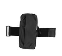 Sac de Bras pour téléphone, Brassard de Sport en PU étanche avec Sangle réglable, Brassard de Fitness léger à Double Poche pour la Course, la randonnée et Les Voyages (Noire)