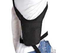 Sac de cabine, sac banane pour homme, portefeuille de taille, sac banane multi-poches, 20 x 20 cm, pour la course, les voyages, l'entraînement, le passeport et le rangement du téléphone, Noir , Refer