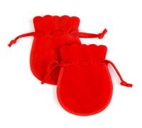 Sac de câble en coton, Pochettes à bijoux et bonbons en velours avec cordon de serrage, multicolores, plusieurs tailles, 10 pièces(Red,9x12cm)