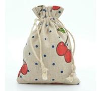 Sac de câble en coton, Pochettes à cordon en coton, porte-bonbons, bijoux, multicolores, plusieurs tailles, 50 pièces(Cherry,10x14cm)