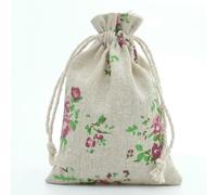 Sac de câble en coton, Pochettes à cordon en coton, porte-bonbons, bijoux, multicolores, plusieurs tailles, 50 pièces(Red Flower,10x14cm)