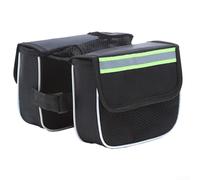 Sac de cadre avant de vélo avec pochette de téléphone tactile de 6,7", étanche en polyester 600D pour vélo de route et VTT, grande capacité de rangement avec bandes réfléchissantes