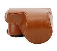 Sac de Caméra en Cuir PU Etui avec Bandoulière pour Sony A6400 ILCE-a6400 Marron