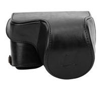 Sac de Caméra en Cuir PU Étui avec Bandoulière pour Sony A6400 ILCE-a6400 Noir Noir