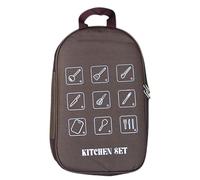 Sac de camping - Organisateur d'ustensiles | Organiseur de rangement de coutellerie | Étui de cuisine de camping pour ustensiles de cuisine - Sac de rangement imperméable pour adultes, Couleur café