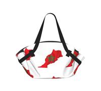 Sac de camping pliable avec imprimé carte du Maroc - Sac de voyage imperméable - Matelas de camping pour l'extérieur, le parc et la plage