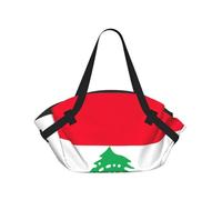 Sac de camping pliable imprimé drapeau du Liban sac de voyage imperméable matelas de camping pour parc extérieur plage