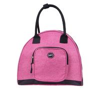 QHP Poche pour casque d'équitation avec poignées - Fermeture éclair - Poche supplémentaire - Rose