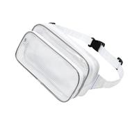 Sac de ceinture anti-statique avec grilles transparentes pour les trajets quotidiens, accessoires de voyage, fournitures d'organisation, pochette étanche pour outils, Sac banane 20,3 cm Blanc